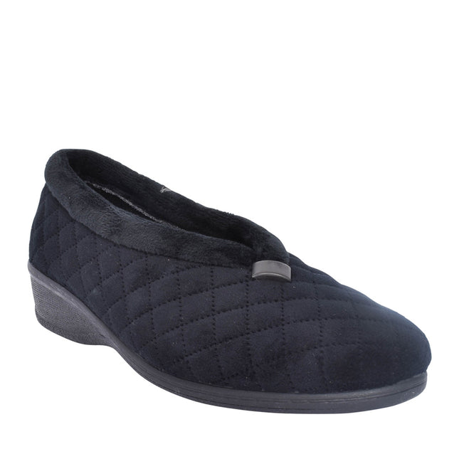 Lotus Eadie Black Ladies Slippers