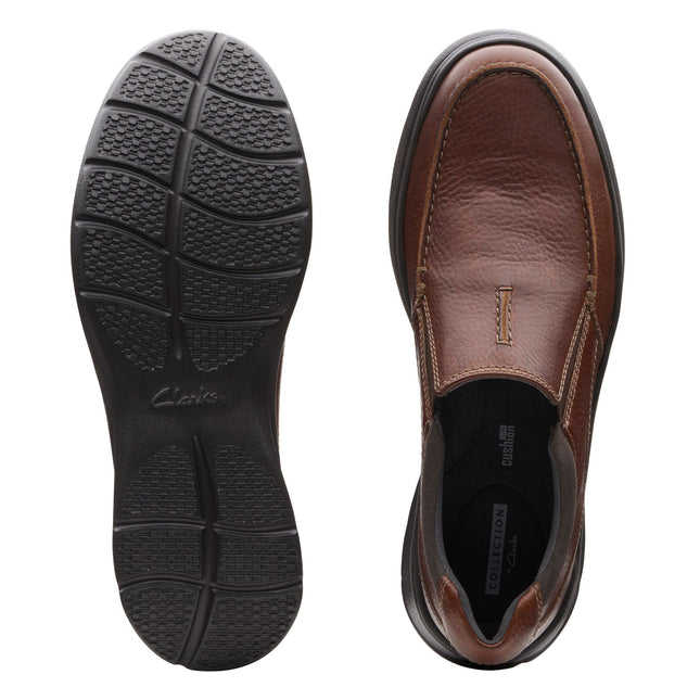 Clarks Cotrell Free Tobacco Leather - Wide Width Slip On - Lightweight & Long-lasting