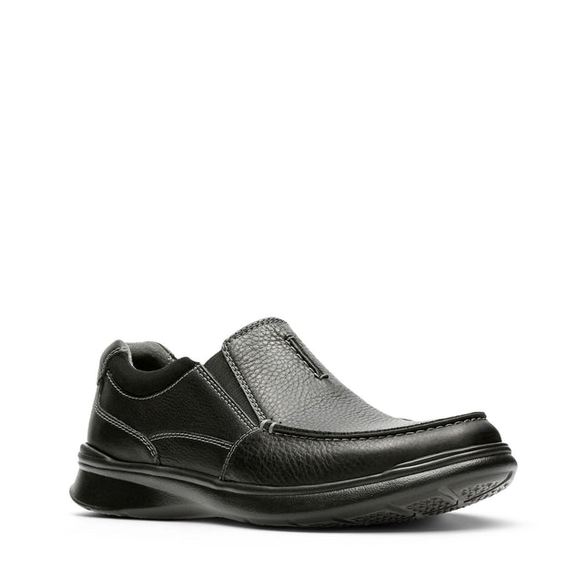 Clarks Cotrell Free Black Oily Leather - Standard Width - Lightweight & Long-lasting