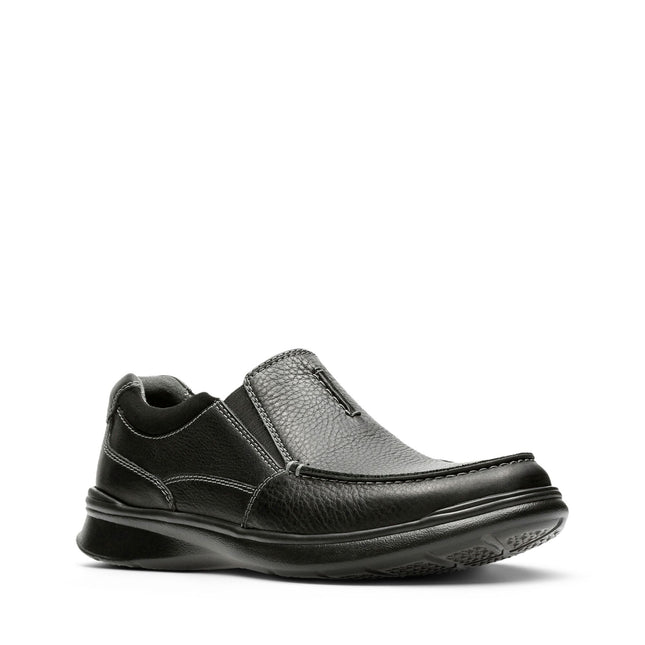 Clarks Cotrell Free Black Oily Leather - Wide Width - Lightweight & Long-lasting