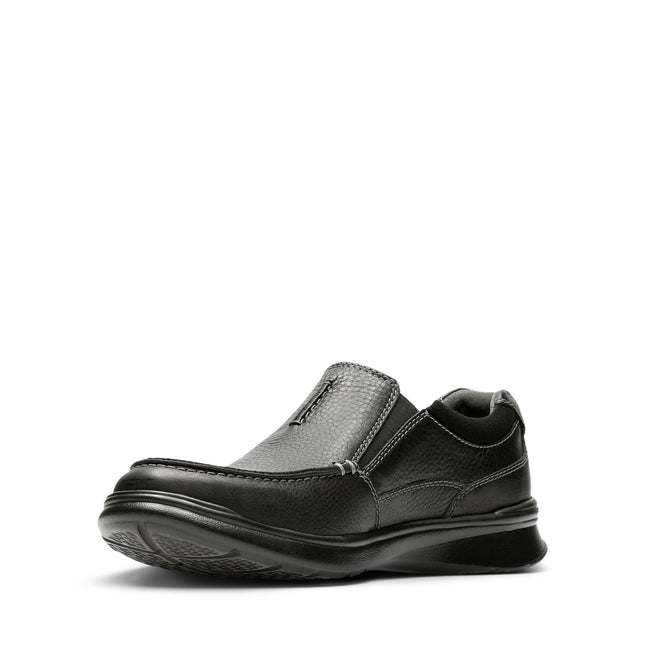 Clarks Cotrell Free Black Oily Leather - Standard Width - Lightweight & Long-lasting