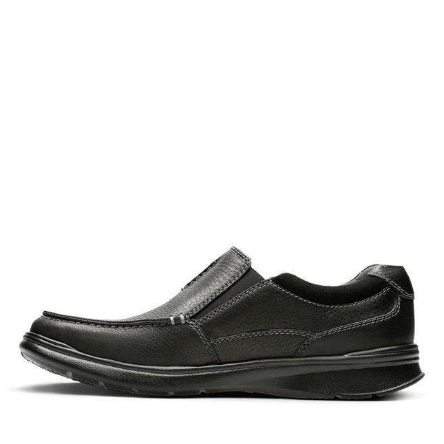 Clarks Cotrell Free Black Oily Leather - Wide Width - Lightweight & Long-lasting