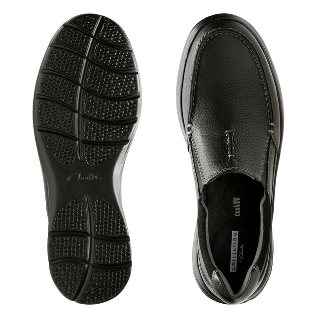 Clarks Cotrell Free Black Oily Leather - Standard Width - Lightweight & Long-lasting