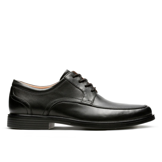 Clarks Un Aldric Park Black Leather Men’s Lace-Up Shoes – Comfort-Focused Leather Shoes for Everyday Wear & Smart-Casual Style