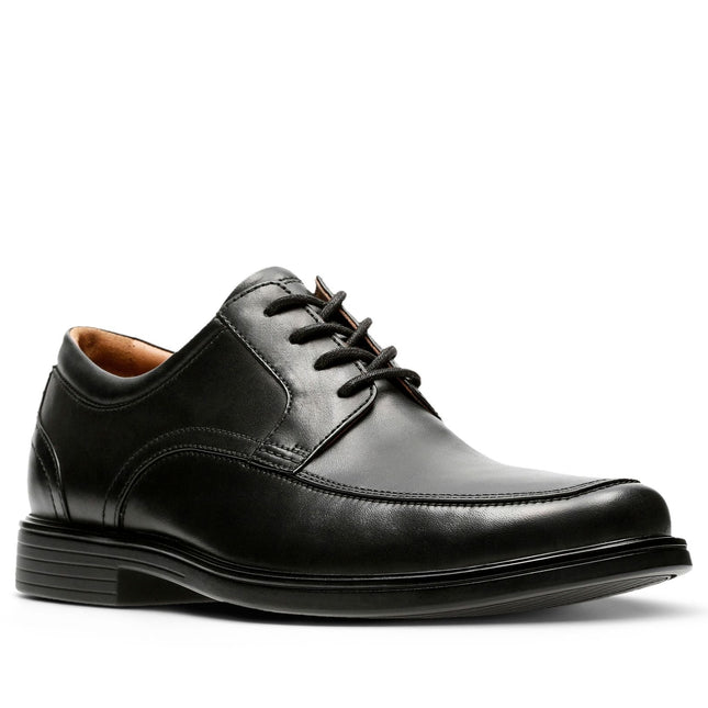 Clarks Un Aldric Park Black Leather Men’s Lace-Up Shoes – Comfort-Focused Leather Shoes for Everyday Wear & Smart-Casual Style