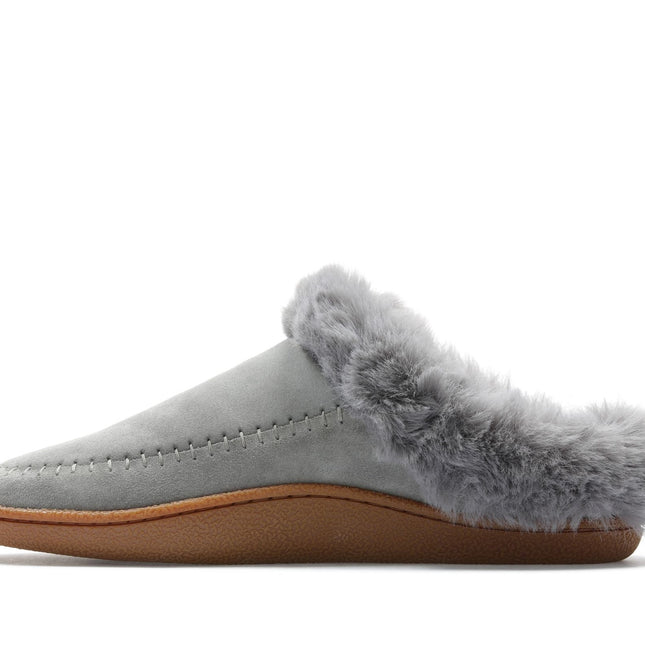 Clarks Pilton Home Grey Suede Womens Slippers
