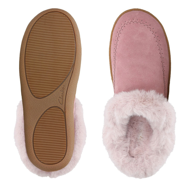 Clarks Pilton Home Rose Suede Womens Slippers