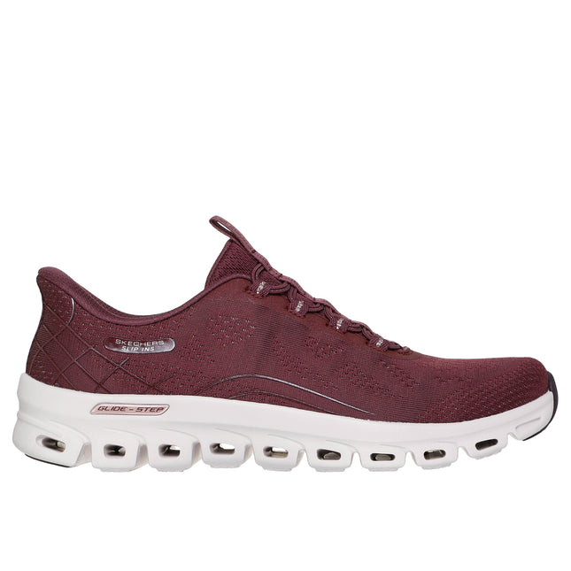 Skechers Women’s 104750 Glide-Step Elevate – Burgundy Slip-On Trainers with Memory Foam & Hands-Free Entry