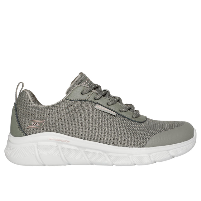Skechers Women’s 117351 BOBS B Flex – Flex Proof Waterproof Trainers – Olive Mesh & Vegan Leather with Memory Foam Insole