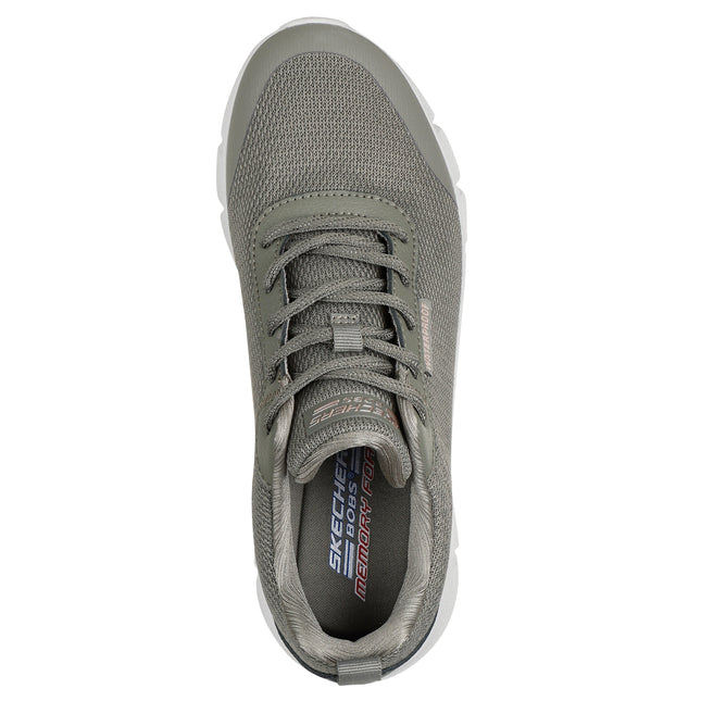 Skechers Women’s 117351 BOBS B Flex – Flex Proof Waterproof Trainers – Olive Mesh & Vegan Leather with Memory Foam Insole