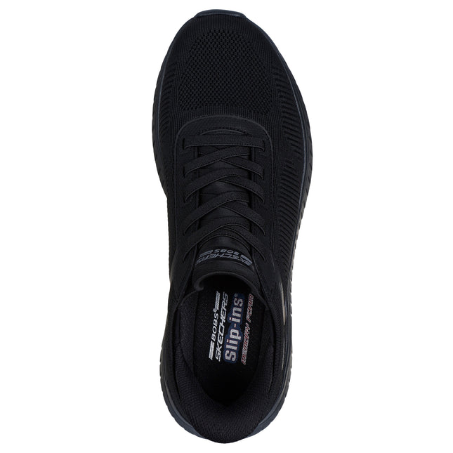 Skechers 118312 — SKECHERS SLIP-INS: BOBS SPORT SQUAD CHAOS - SOLID STEP BBK Black Slip-Ins Engineered Knit Bungee