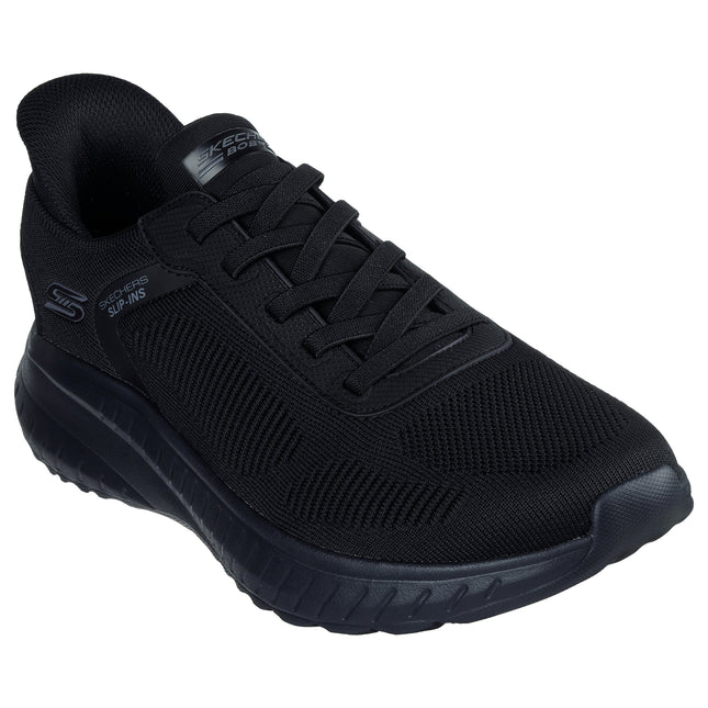 Skechers 118312 — SKECHERS SLIP-INS: BOBS SPORT SQUAD CHAOS - SOLID STEP BBK Black Slip-Ins Engineered Knit Bungee