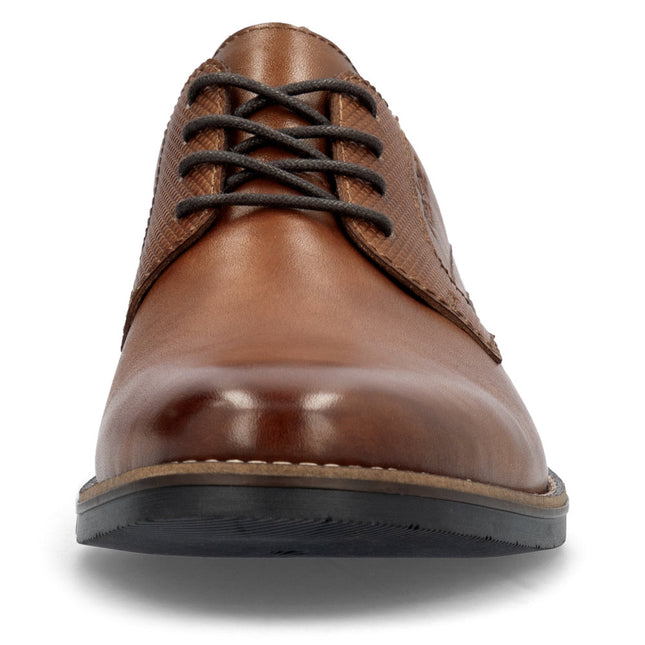 Rieker Men’s 13523-24 Brown Leather Lace-Up Smart Shoes – Classic Everyday Leather Shoes with Cushioned Comfort & Durable Sole
