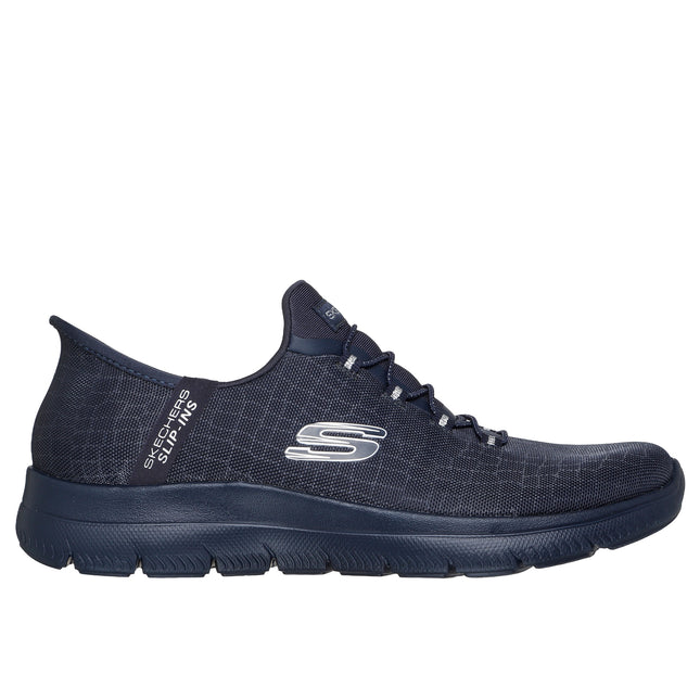Skechers Women’s Summits Classy Night 150128 Slip-In Trainer – Sparkle Mesh Upper with Easy Hands-Free Entry & Cushioned Memory Foam