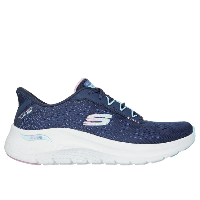 Skechers Women’s 150333 Arch Fit 2.0 Fresh Pace – Navy Multi Slip-Ins Trainers with Arch Support & Removable Insole