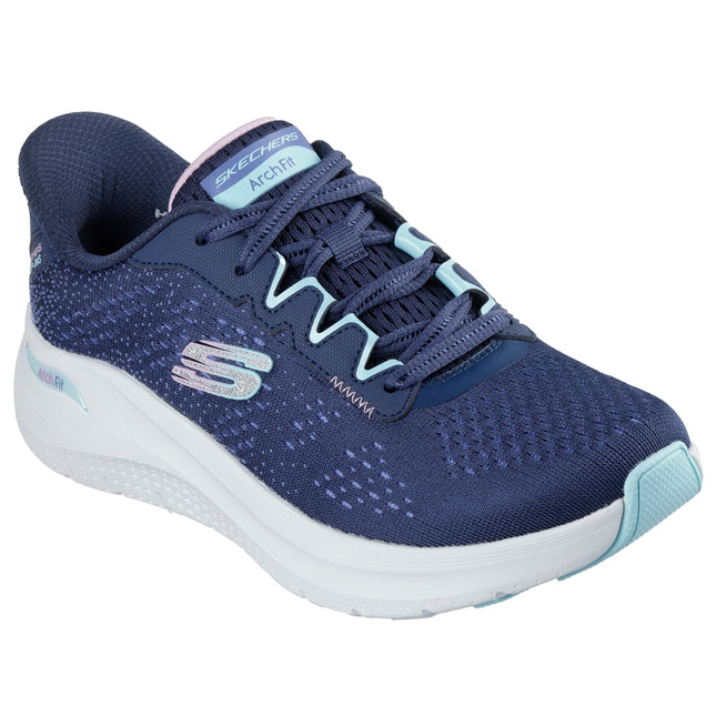 Skechers Women’s 150333 Arch Fit 2.0 Fresh Pace – Navy Multi Slip-Ins Trainers with Arch Support & Removable Insole