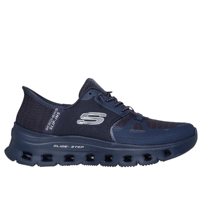 Skechers Women’s 150420 Glide-Step Pro Slip-Ins – Dark Navy Mesh & Leather-Effect Trainer with Hands-Free Entry and Comfortable Memory Foam