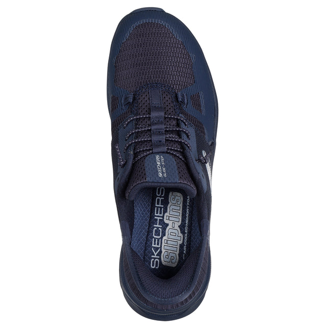 Skechers Women’s 150420 Glide-Step Pro Slip-Ins – Dark Navy Mesh & Leather-Effect Trainer with Hands-Free Entry and Comfortable Memory Foam