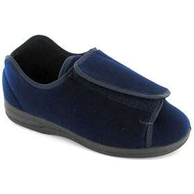 FAR Granit UNISEX Navy Wide-Fit Velcro Slipper – Extra-Room House Shoe with Shock-Absorbing Sole