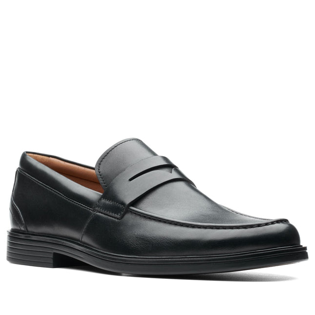 Clarks Un Aldric Step Black Leather