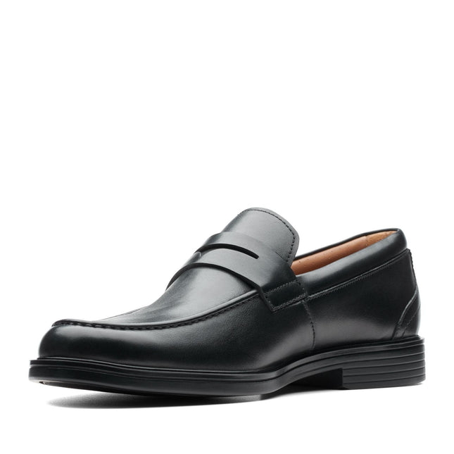 Clarks Un Aldric Step Black Leather