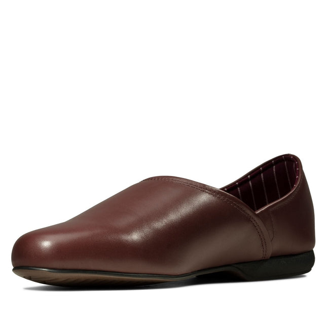Clarks Harston Elite Burgundy Leather - Standard Width Mens Slippers Classic Style