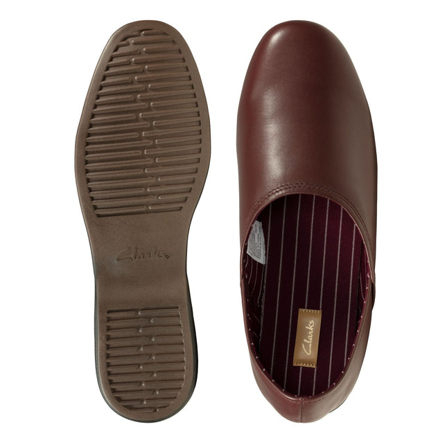 Clarks Harston Elite Burgundy Leather - Standard Width Mens Slippers Classic Style