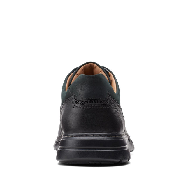 Clarks Un Brawley Lace Black Leather Men’s Casual Shoes – Comfortable Lace-Up Casual Shoes with Soft Leather, Cushioned Comfort & Everyday Versatility - Extra Wide Fit