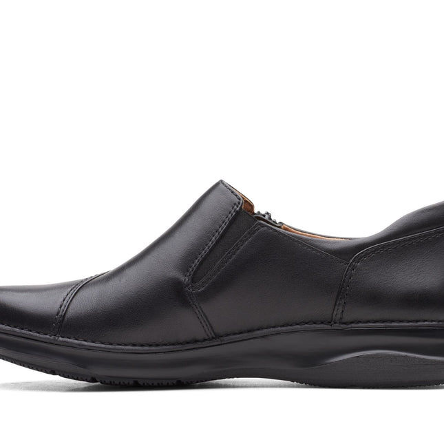 Clarks Women’s Appley Zip Black Leather Ankle Boots – Comfortable Zip-Up Boots with Cushioned Footbed & Flexible Sole