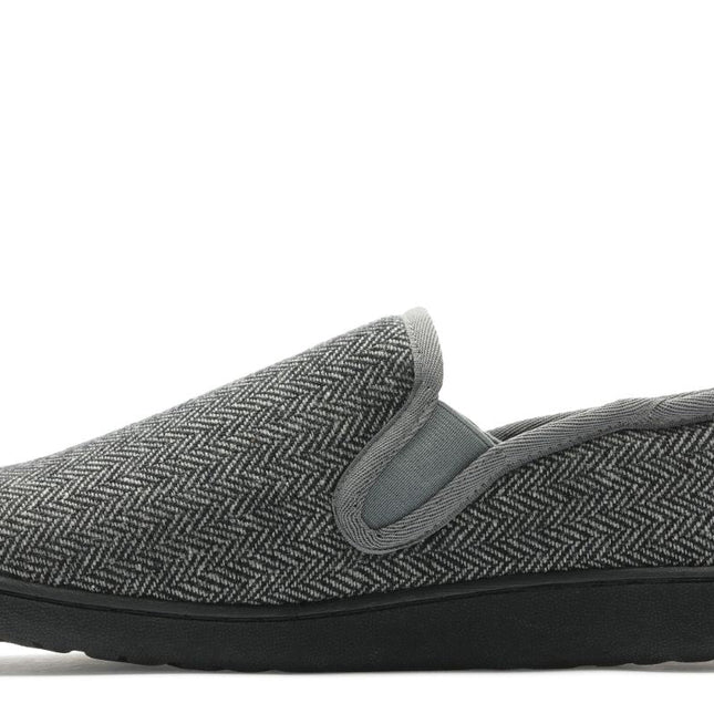 Clarks Men’s King Ease Dark Grey Textile Slip-On Slipper – Easy On/Off Comfort Slipper