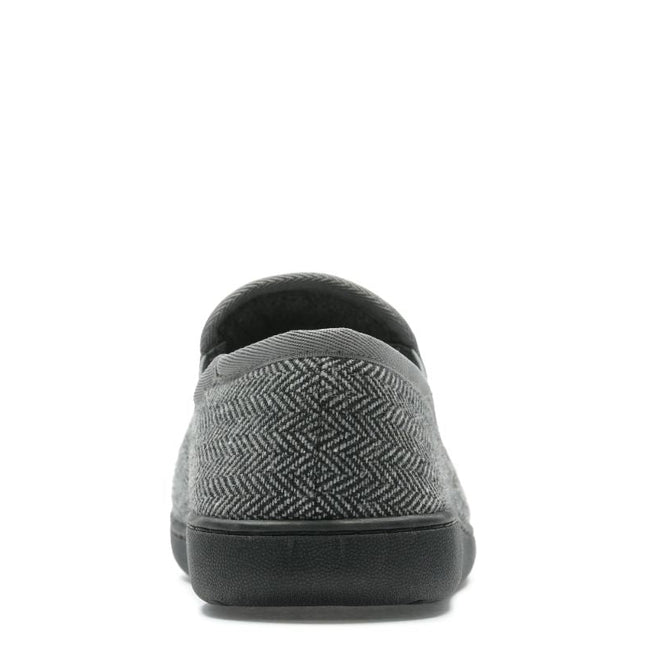 Clarks Men’s King Ease Dark Grey Textile Slip-On Slipper – Easy On/Off Comfort Slipper