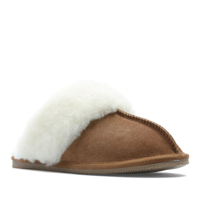 Clarks Warm Lux Tan Womens Slippers