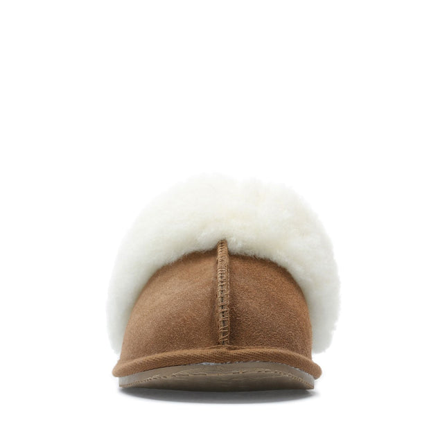 Clarks Warm Lux Tan Womens Slippers