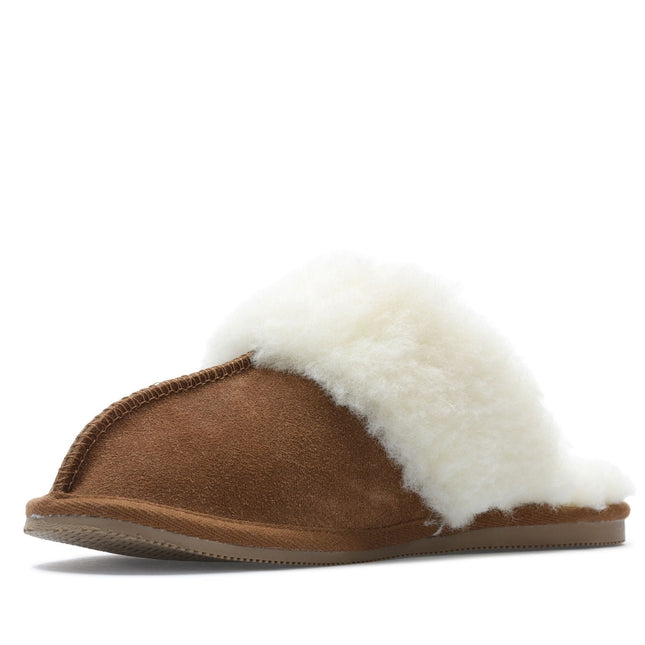 Clarks Warm Lux Tan Womens Slippers