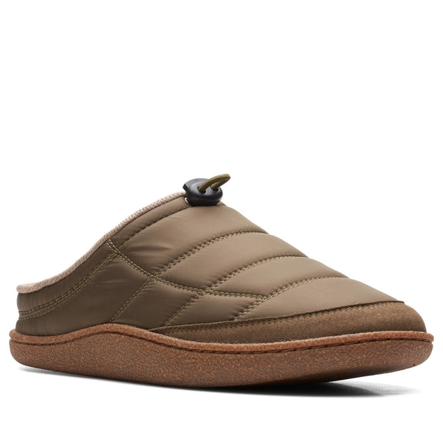 Clarks Pilton Mule Dark Olive Mens Slippers