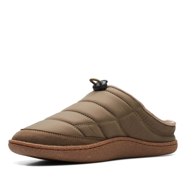 Clarks Pilton Mule Dark Olive Mens Slippers