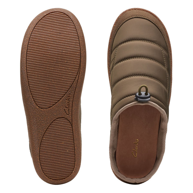 Clarks Pilton Mule Dark Olive Mens Slippers