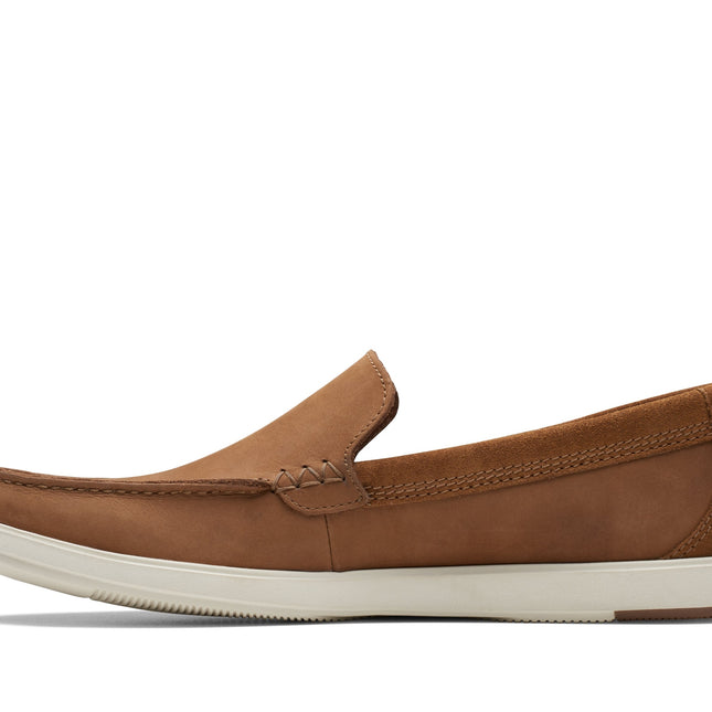 Clarks Men’s Bratton Loafer Dark Tan Nubuck Slip-On Shoes – Classic Casual Loafers with Cushioned Comfort & Flexible Sole