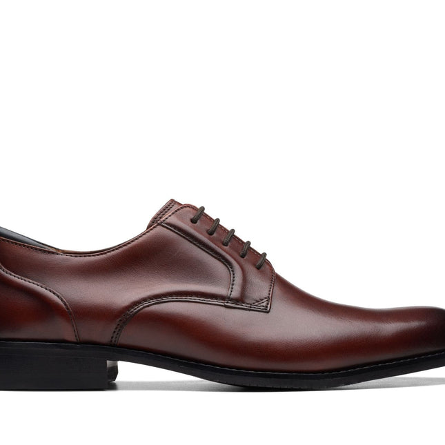 Clarks Mens Craft Arlo Lace – British Tan Leather Oxford Dress Shoe