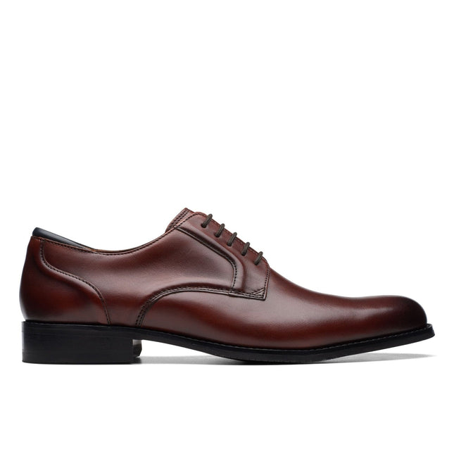 Clarks Mens Craft Arlo Lace – British Tan Leather Oxford Dress Shoe