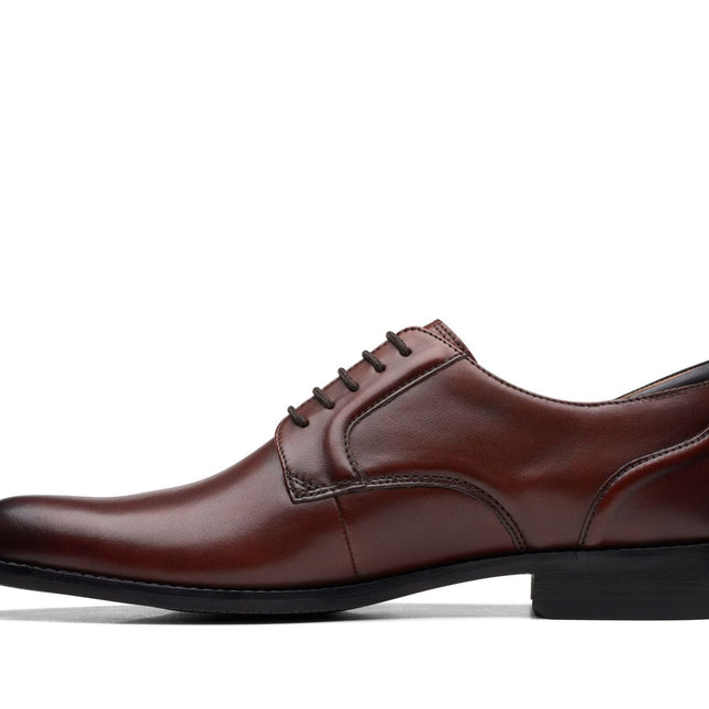 Clarks Mens Craft Arlo Lace – British Tan Leather Oxford Dress Shoe