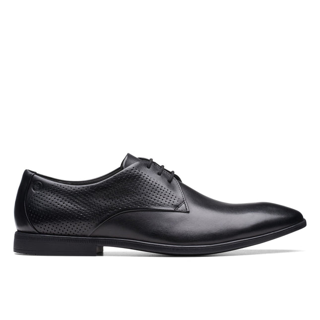 Clarks Men’s Boswyn Lace Black Leather Lace-Up Shoes – Classic Smart Casual Leather Shoes with Comfortable Footbed & Durable Sole