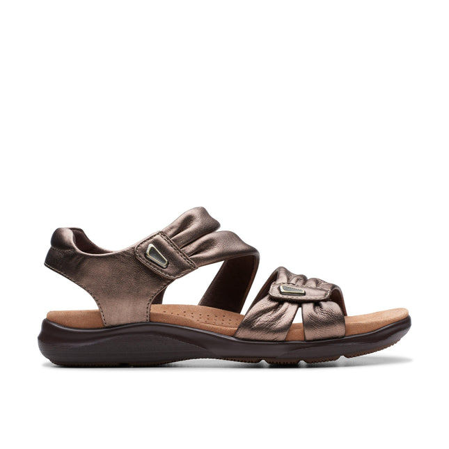 Clarks Kitly Ave Women’s Bronze Leather Sandals – Casual sandals with Cushioned Footbed
