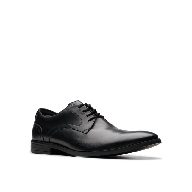 Clarks Brandon Lace Black Leather Derby Shoes – Classic Men’s Lace-Up Office & Formal Shoe