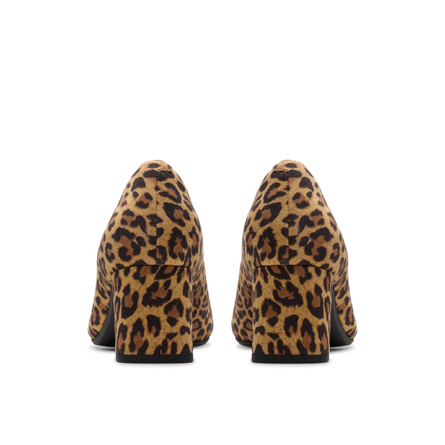 Clarks Women’s Fernie Court Leopard Suede Heels – Bold Leopard Print Court Shoes with Cushioned Comfort & Classic Elegance