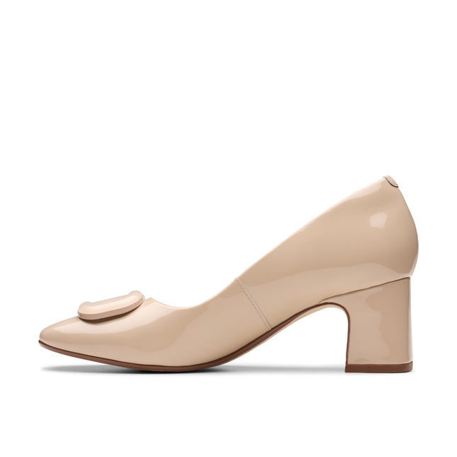 Clarks Women’s Fernie Trim Sand Suede Loafers – Soft Suede Slip-On Shoes with Metal Trim & Cushioned Comfort