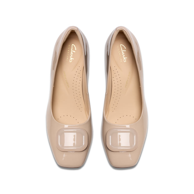 Clarks Women’s Fernie Trim Sand Suede Loafers – Soft Suede Slip-On Shoes with Metal Trim & Cushioned Comfort