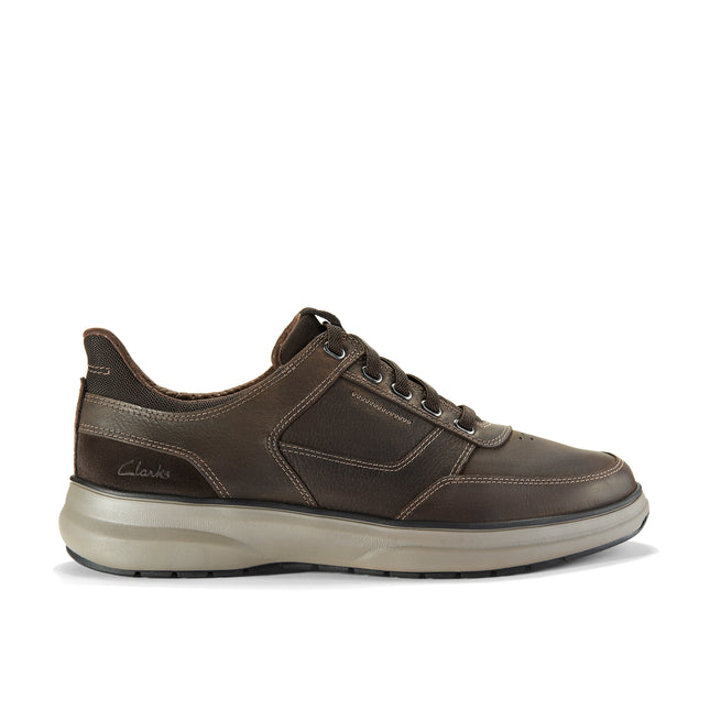 Clarks Men’s Mullan Easy Dark Brown Leather Wide-Fit Lace-Up Shoes – Comfortable Everyday Casual Shoes with CushionMax Comfort & Easy-Entry Design