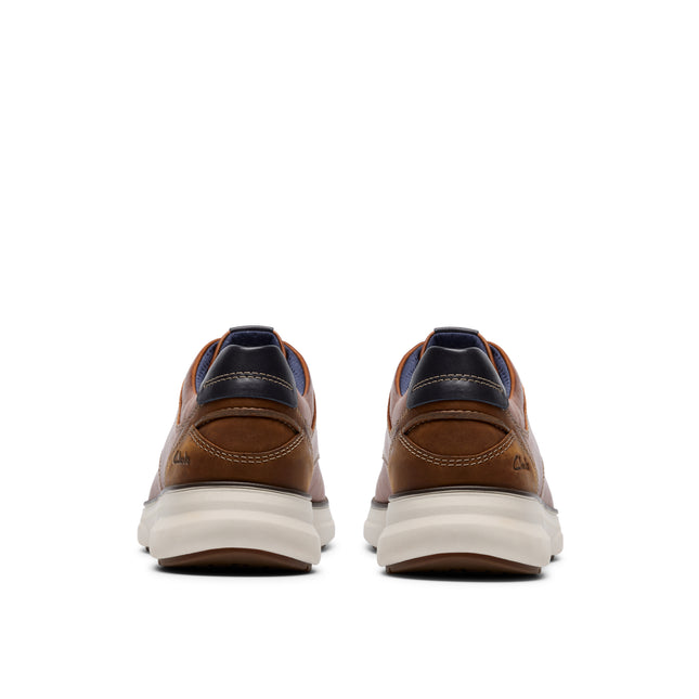 Clarks Men’s Mullan Moc Dark Tan Leather Slip-On Moccasin Shoes – Casual Leather Moccasins with Cushioned Comfort & Flexible Sole