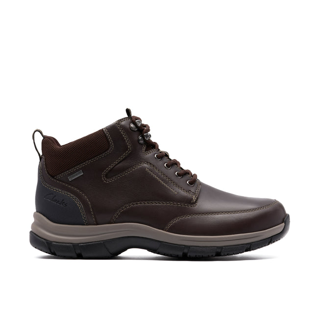 Clarks Spypath Hi GTX Dark Brown Leather Waterproof Hiking / Outdoor Boots – Durable Gore-Tex Mid-Height Boots with Comfort Cushioning & Grip Sole